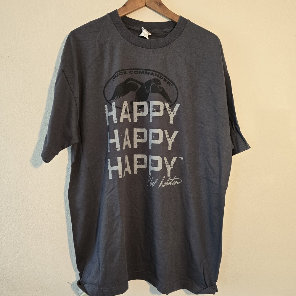 Duck Commander Happy Happy‎ Happy T-Shirt Mens XLarge Black Phil Robertson